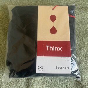 THINX Boyshort Period Underwear for Women Period Panties, Sz 3X Black